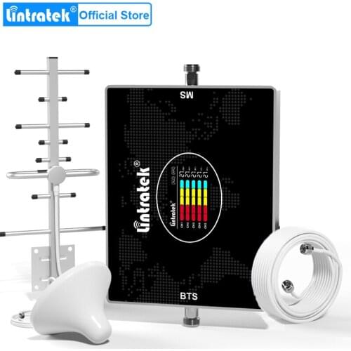 Lintratek 5 band Cellular Amplifier 70dB 4G Repeater amplificador gsm 3g 4g 900 1800 2100 2600 800 lte internet signal booster