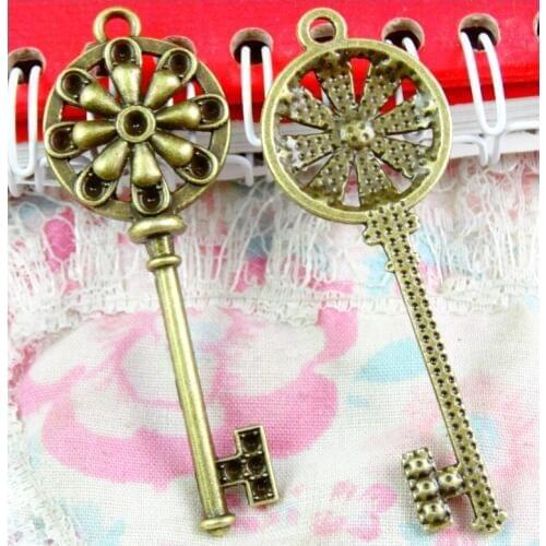 20pcs 59*21MM Vintage key charm keys Pendants fit DIY Handmade necklace earring bracelet Jewelry Making
