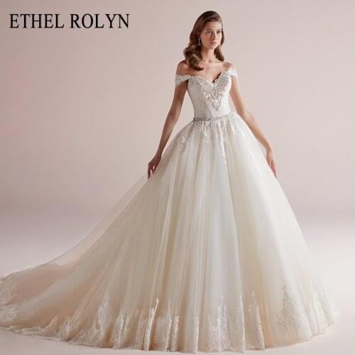 ETHEL ROLYN Princess Wedding Dress 2021 Romantic Backless Sweetheart Beaded Lace Appliques A-Line Bride Dresses Vestido De Novia