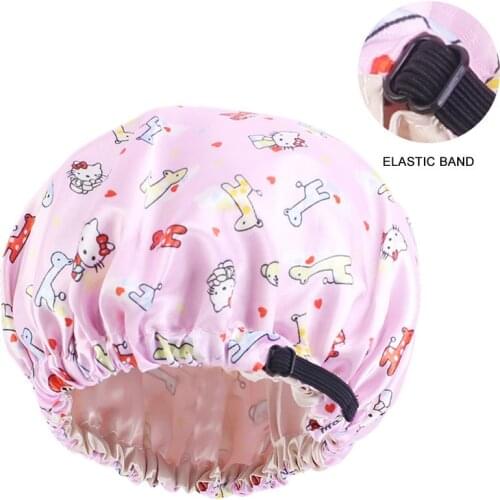 1 pcs Satin Bonnet Sleep Cap Children Girl Night Turban Children Solid Headwear Cute Headwrap Hat Shower Hair Wear
