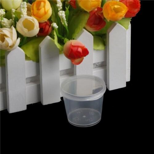 100Pcs/lot Transparent Clear Disposable portable Plastic Cups Food Small Sauce Containers Package Box&Lid portable