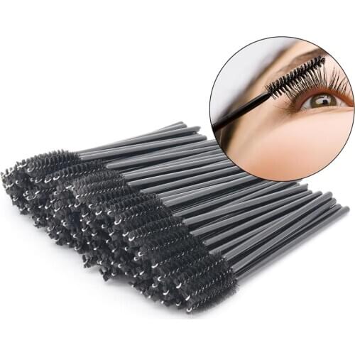 Negemel 100 PCS Disposable Eyelash Brush, Mascara Brushes Wands,Eyebrow Brush, Cosmetic Makeup Brush Tool Kits