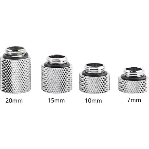 2pcs Water Cooling Extender Adapter Fitting G1/4 Male to Female Water Cooling Fittings 7mm 10mm 15mm 20mm Length Optional
