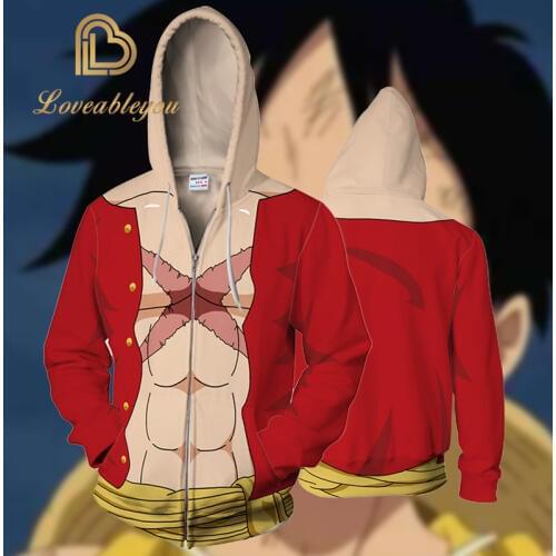 2019 New Monkey D. Luffy 3D Hooded Sweatshirt One Piece Luffy Hoodies for Men Women Camouflage Autumn Sweatshirt Tops