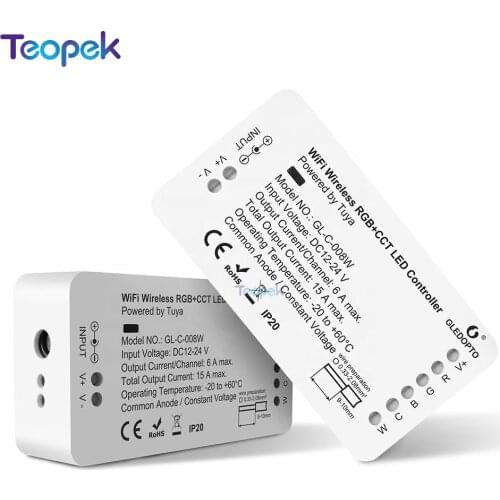 5 in 1 RGB CCT WiFi LED Controller Tuya Smart Life App Control For RGB RGBW Single Color Strip Light No Hub Require