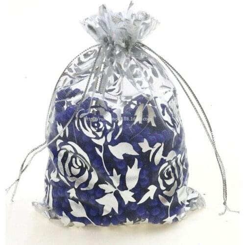 50pcs 11x16cm Organza Pouches Bags colorful Drawable Gift Selection Bags & Pouches 6zSH334