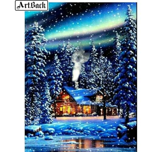 5d diy diamond painting snow tree winter landscape decoration painting mosaic embroidery full square drill resin crafts ARD239
