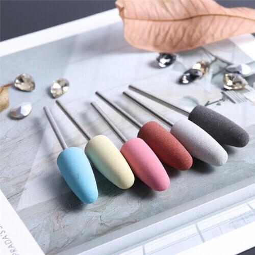 6pc/lot Ceramic Diamond Milling Cutter for Manicure Nail Drill Electric Machine Accessories Bits Set Burr Pedicure Art Tools