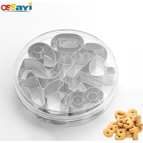 6Pcs Stainless Steel Cookie Cutter 0-9 number Biscuit Baking Mold Kitchen Baking & Pastry Tools