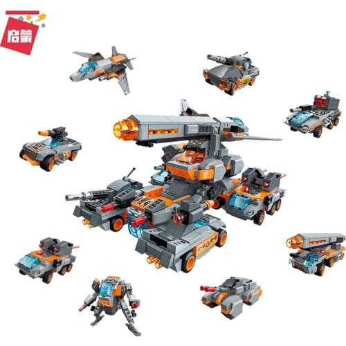 699PCS Enlightenment 41102 Superset Change 8-in-1 Thunderbolt Chariot Assembly Model Boy Building Block Toy Set Gift