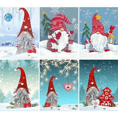 Diy 5d Full Diamond Painting Embroidery Cartoon Square Round Drill Snow Santa Mosaic Furniture Decoration Handmade Hobby Gift