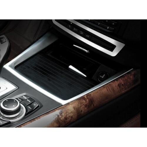 Stainless Steel Car Water Cup Holder Panel Frame Trim Sticker Fit For BMW X5 E70 2008-2013 Car-styling Accessories