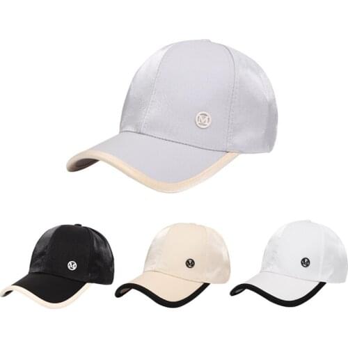 New Women Baseball Cap Female Solid Color Outdoor Adjustable White Pink Black Embroidered Womens Hats Summer Letter M Sunhat