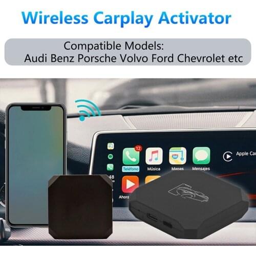 Bluetooth FM Transmitter Car Player Kit Car Wireless for Carplay Adapter Wired to Wireless Dongle for iPhone Smartphone