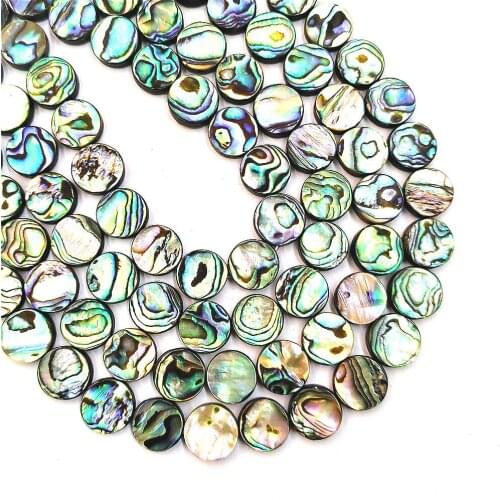 Natural Abalone Shell Loose Beads 12mm 15mm Charm Abalone Shell Round Beads For DIY Making Necklace,Bracelet,Earring Accessories