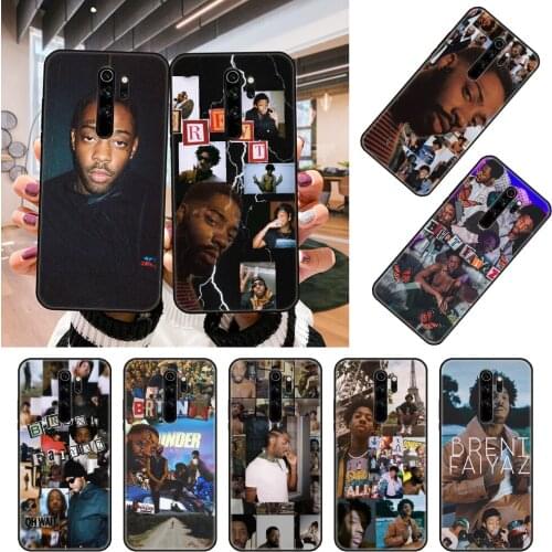 Phone Case For Xiaomi Redmi Note 8 8T 7 7A 9 9A 9S 8A 4 5 6 Pro Black Cover Coque Soft Hoesjes Silicone Prime Art Brent Faiyaz