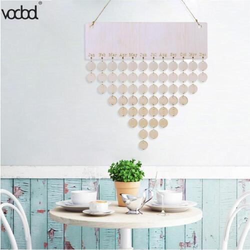 DIY Wooden Calendar Family DIY Specical Date Record Sign Blank Reminder Board Creative Home Wall Calendar Hanging Decor Gifts