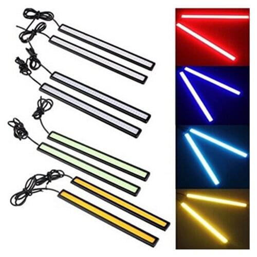 2pc LED COB daytime running lights 14CM super bright Led daytime running lights strip Ultra-thin waterproof driving lights strip