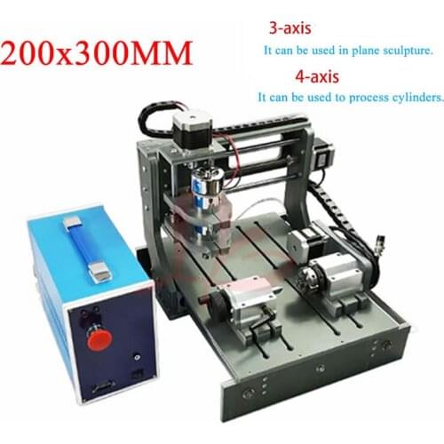 DIY cnc 2030 milling 3axis 4axis machine 3020 usb parallel 2in1 interface 300W ER11 spring collects cnc wood-router engraver