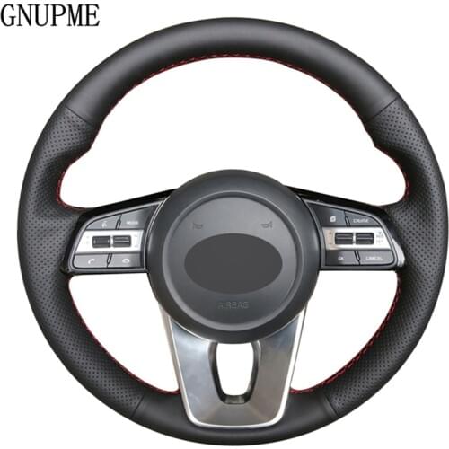 Black PU Artificial Lea Car Steering Wheel Cover for Kia K5 Optima 2019 Kia Cee'd Ceed 2019 Kia Forte Cerato (AU) 2018