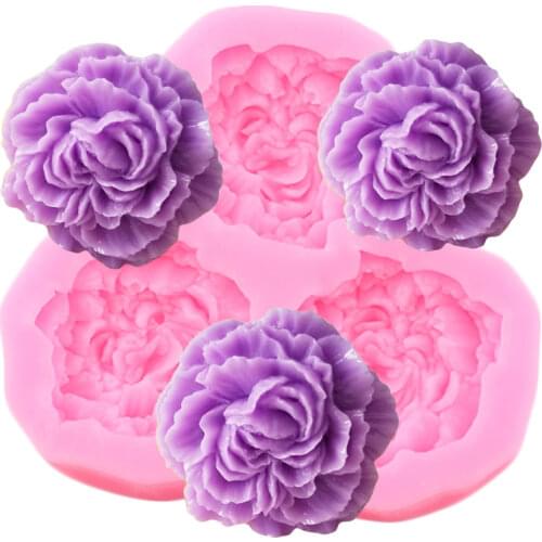 KUXSE Peony Flowers Silicone Molds DIY Fondant Cake Decorating Tools Sugarcraft Chocolate Gumpaste Mold Resin Clay Mold