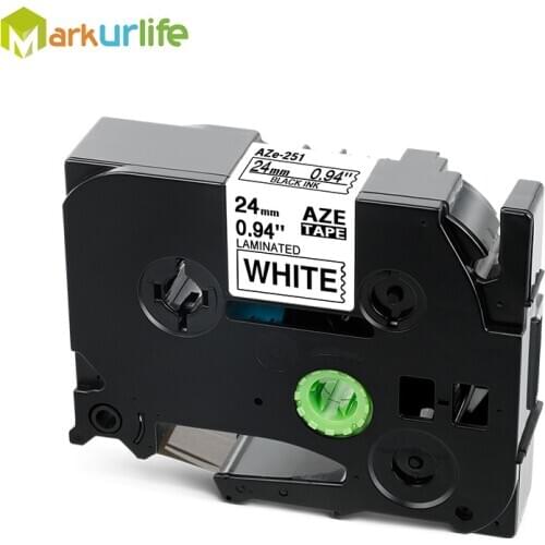 24mm TZe-251 Laminated Label Tape label ribbon tze tape for Brother p-touch printers Tze-251 tze-251 tze 251 tze251 tz251