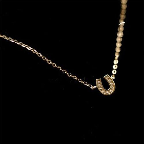 Liemjee Personality Fashion Party Punk Jewelry U Shape Zircon Necklace For Women Feature Namour Charm Gift All Seasons