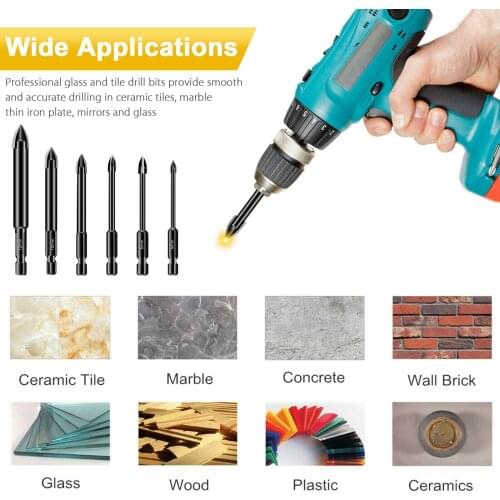 Multifunctional Triangle Drill Bit Glass Ceramic Vitrified Brick Full Tile Wall Power Tools Parts Replacement Drill Bits 4-12MM