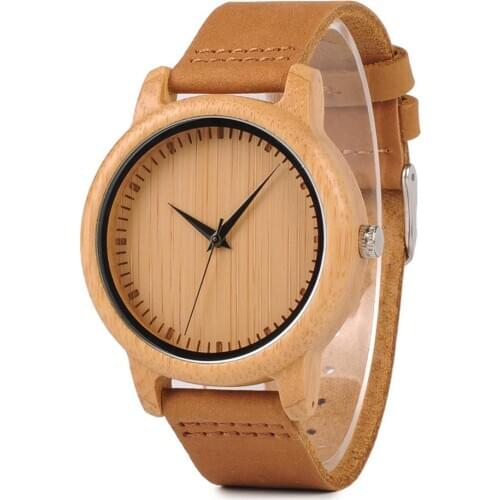 BOBO BIRD Bamboo Couple Watch Leather Wristwatch часы мужские Quartz Simple Ladies Clock High Quality Best Price Пара смотреть