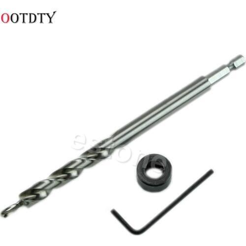 1/4" Hex Twist Step Drills Bits Set For Kreg Pocket Hole Drill Jig Guide 3/8" Hand Tools Set