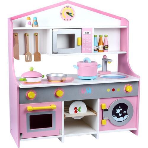 New children Japanese style wooden kitchen toys simulation kitchen cooking toy kids pretend play toys