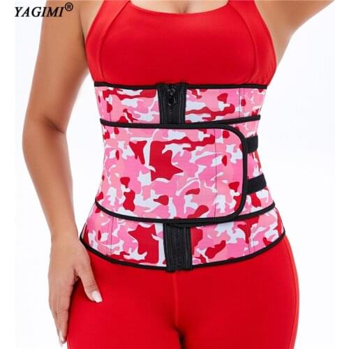 New Camouflage Print Waist Trainer with 1 Trainer Belt 3.5MM Thick Neoprene Girdles Body Shaper Tummy Control Sweat Belt Shapers
