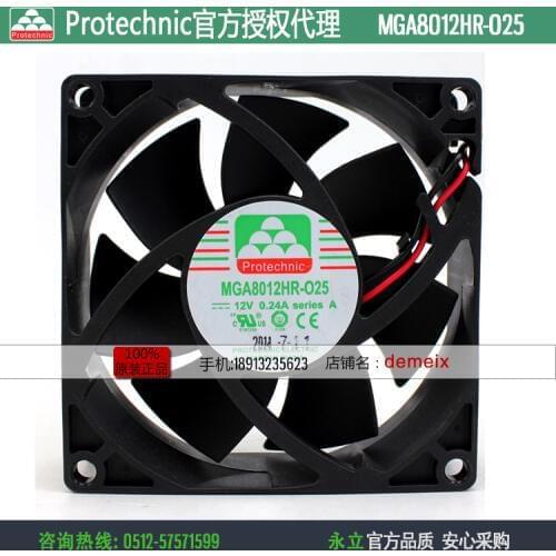 NEW Protechnic MGA8012HR-O25 8025 12V 0.24A DC cooling fan