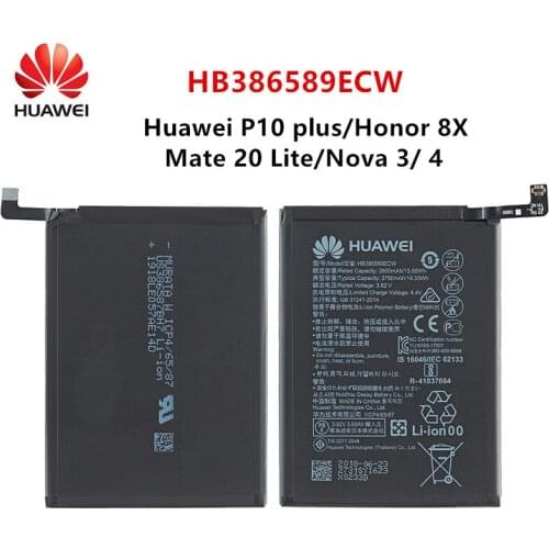 Hua Wei 100% Orginal HB386589ECW 3750mAh Battery For Huawei V10 P10 Plus Honor Play Honor 20S Honor 8X Play Nova 4 Mate20