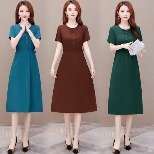 Plus size modal dress new middle-aged and elderly women mother dress female summer dress