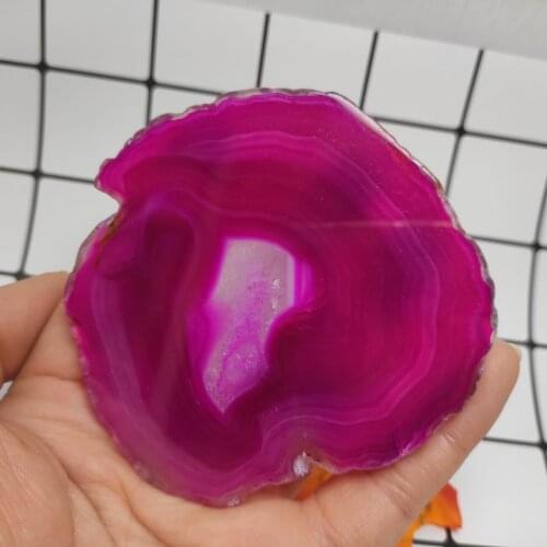 6-8cm Natural Red Agate Slice Gems Crafts Pad Coaster Cup Mug Glass Hot Beverage Holder Pad Quartz Onyx Stone Mat Decor plates