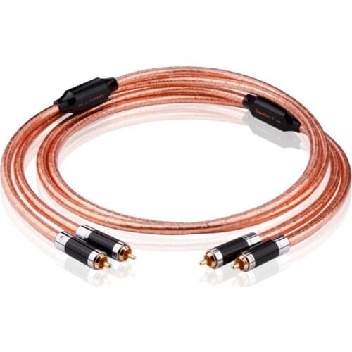 24K Gold Plated Plug Connector HiFi 99.99997% Falt OCC XCCSEE Signal Line RCA Audio Cable DVD CD DAC Amplifier Audio Cable