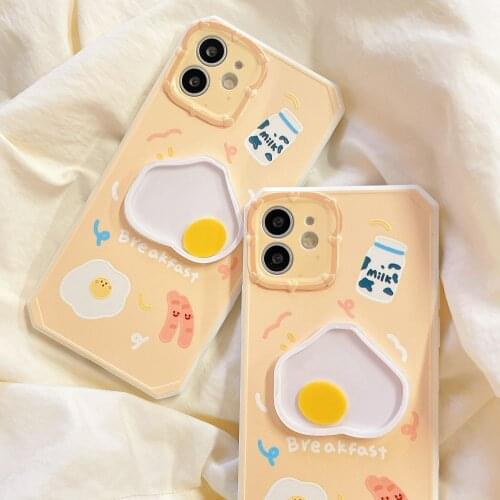 Diamond Frame Egg Phone Cases For iphone 12 Pro Anti-knock Silicon Cover for iphone 11 X XS XR XSMAX 7 8Plus Protective Coque
