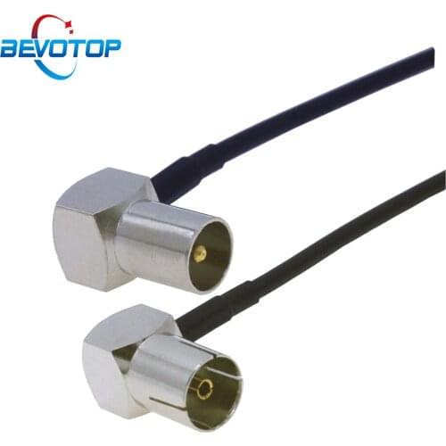 RF TV Aerial Coaxial Cable 90 Degree Male to Female Satellite Antenna Cable 50 Ohm RG174 Pigtail RF Coax Jumper Cable Adapter