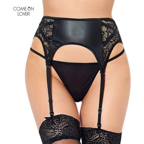 Comeonlover Porte Jarretelle Sexy Faux Leather Garter Belt Plus Size For Stockings Jaretelles Ligueros Sexis Para Mujer PT5118