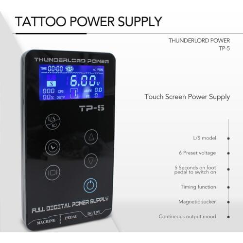Touch Screen TP-5 Intelligent Digital LCD Makeup Dual Tattoo Power Supplies Set Supply