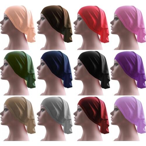 Under Scarf Hijab Tube Bonnet Bone Chemo Hat Cotton Head Cover Inner Caps Women Muslim Inner Hijabs Cap Underscarf turban mujer