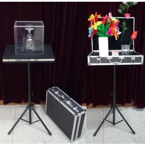 Glass Breaking And Coin into Glass Table With Carrying Case - Magic Tricks,Magic Accessories,Mentalism,Satge Magic props