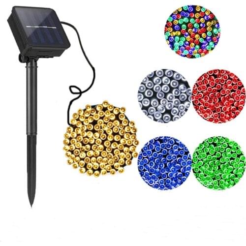LED String Lights Solar Lights for Garden Waterproof 5m Patio Lights Decoration Fairy Lights Garland Christmas Lights