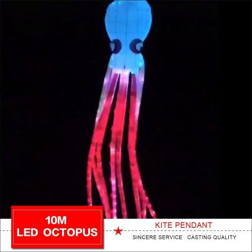 Led Octopus kite pendant for audlts kite windsock line laundry for outdoor fun show kites free shipping