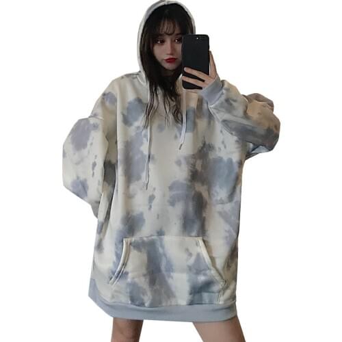 Tie-dye Womens Hoodies Oversized Female Hooded Tops Autumn Winter Sweatshirt Ladies Girls Hoodie Hooded Loose Woman Pullovers