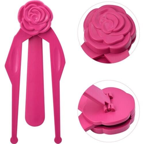 ATOMUS Professional Eyebrow Stencils Foldable Pink Eyebrow Make Up Rose Plastic Eyebrow Template Eyebrow Ruler For Women/Girls