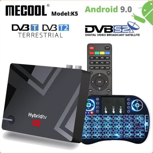 MECOOL New K5 Smart Tv Box Android 9.0 Amlogic S905X3 2.4G 5G WIFI LAN 10/100M Bluetooth 4.1 2GB 16GB DVB S2/T2/ Set Top BOX