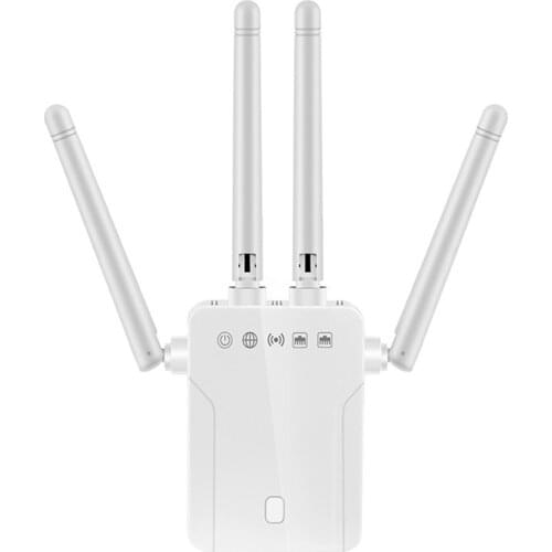 Wifi Booster Four External Antennas WPS One-key Encryption Button Support 2.4GHz Up To 300Mbps Transmission Rate