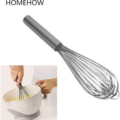 Homehow 1PC/Lot Stainless Steel Egg Beater 8" 10" Manual Egg Stiring Tools Milk Shake Mix Cream Stiring Kitchen Baking Tools